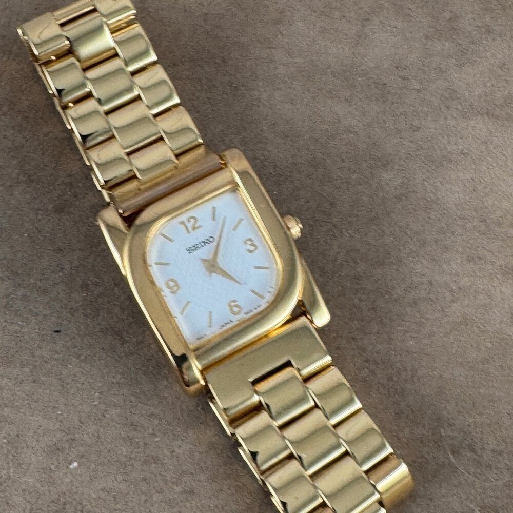 Vintage Seiko Watch with a Curved Parallelogram Shaped Asymmetrical Face